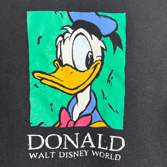Vintage 90s Disney World Sweatshirt L Donald Duck Crewneck Retro Made in USA - Picture 2 of 8